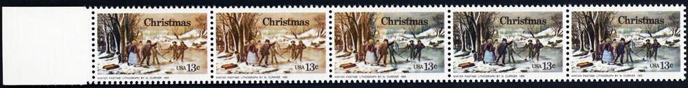 1703 Var, MNH 13¢ Partial Color Missing In Strip Error - Stuart Katz