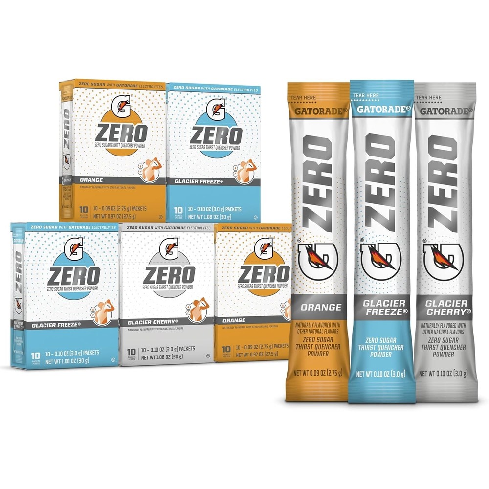 Gatorade Zero Powder Pack - 50 Sticks, Glacier Cherry/