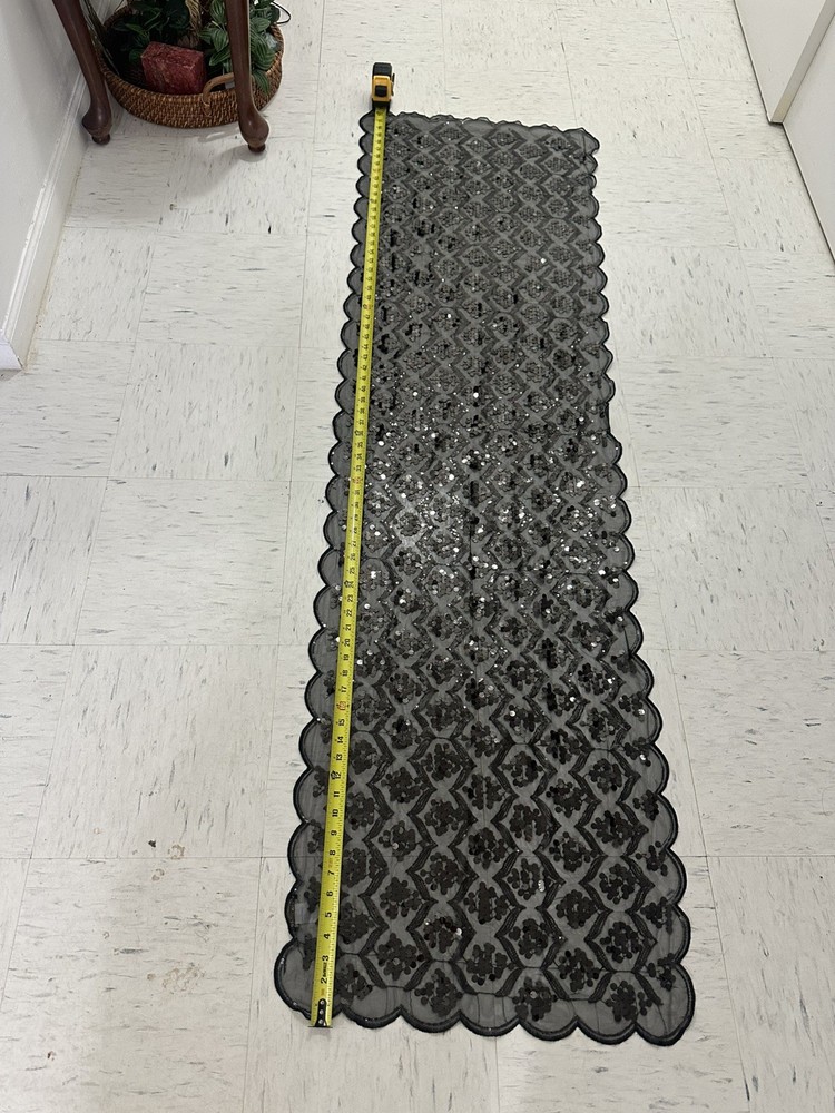 Black Sequin Runner, 56" x12"