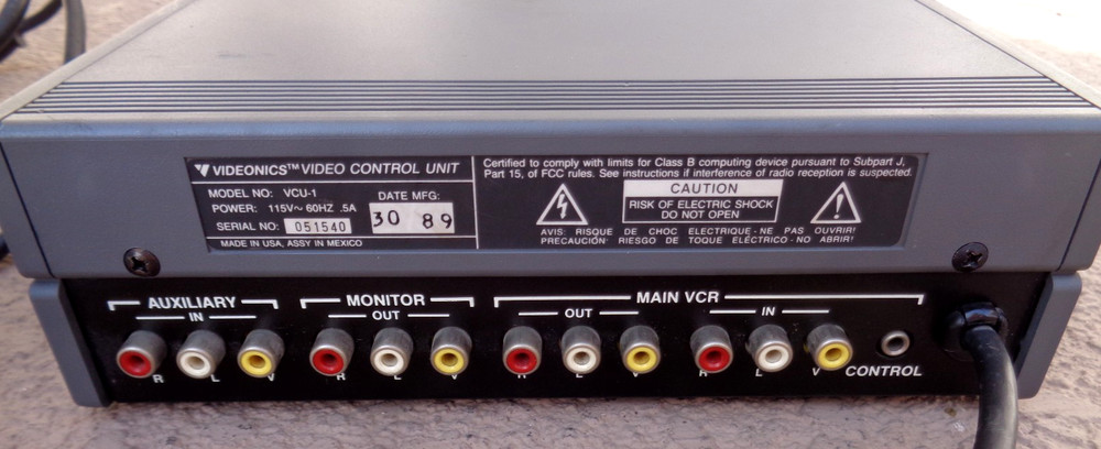 VIDEONICS VCU-1 VIDEO CONTROL BOX UNIT WITH REMOTE CLEAN