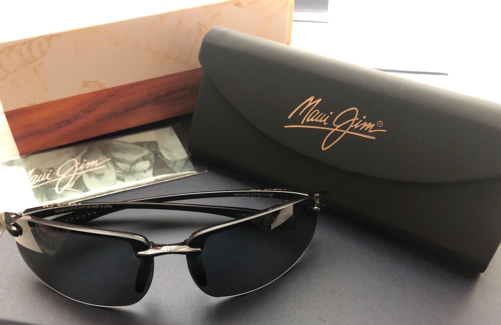 Maui Jim Sport Sunglasses 407-02 Ho'Okipa Black Wrap Frames with Black Lenses