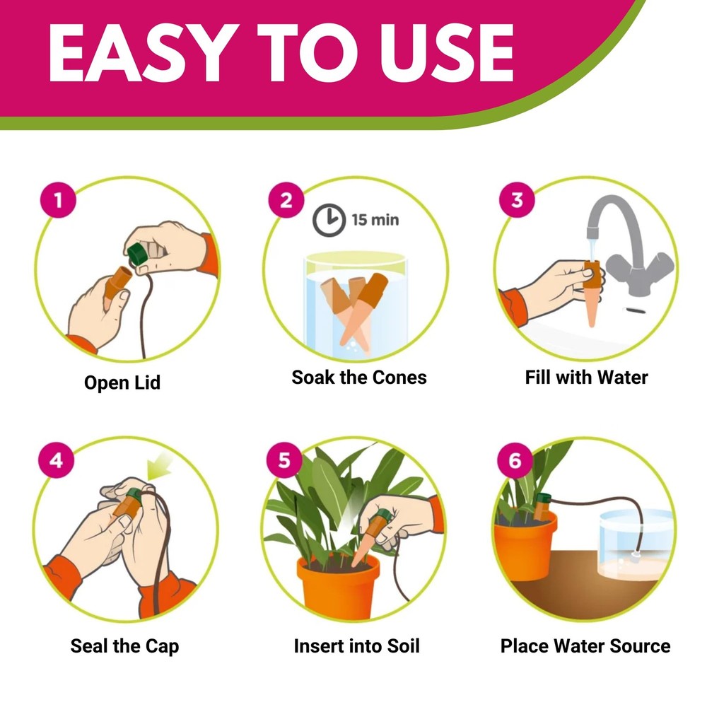 Plant Watering Devices ClassicXL Self Planter Insert Automatic Drip Stakes