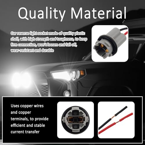 2PCS T15 Bulb Socket Wiring Harness Adapter,Reverse Light Socket Pigtail