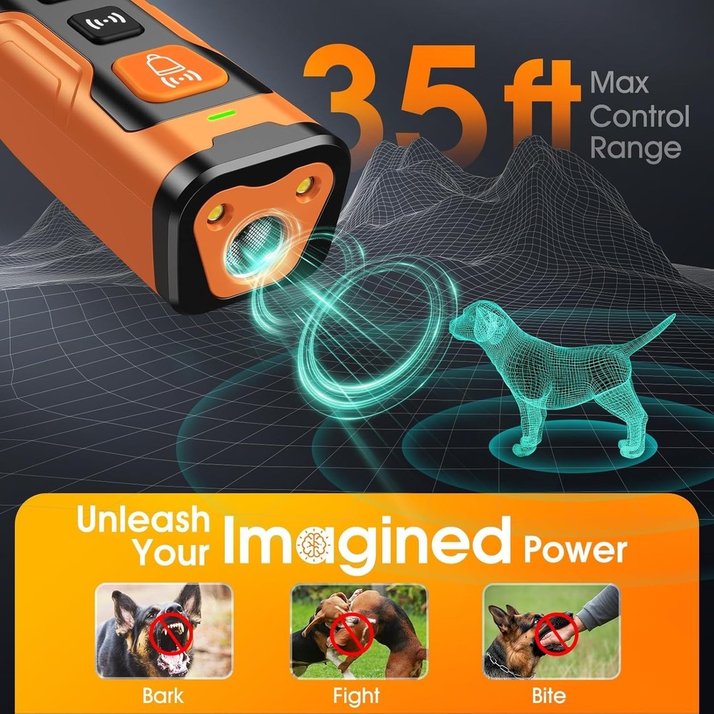 Effective Portable Dog Bark Deterrent - 35ft Control Range, USB-C Rechargeable