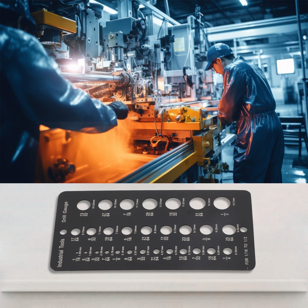 Compact Metric Size Drill Bit Measuring Tool with Dual Sided Functionality