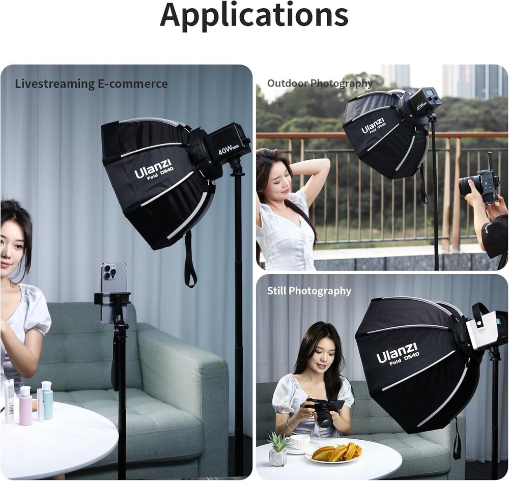 Ulanzi 40CM Mini Bowens Mount Octagon Softbox Octagonal Speedlite, Studio Flash