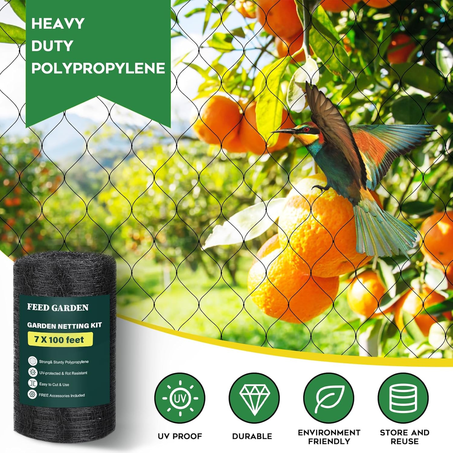 Garden Fence Landscape Deer Fencing Animal Protects Strong Netting 7x100 Borders