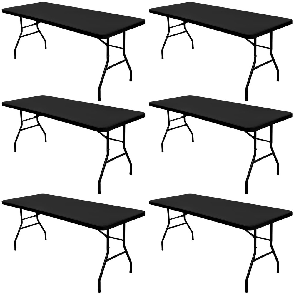 6 Pack Picnic Table Cover Fitted Tablecloth for 8 Foot Rectangle Tables Elast...