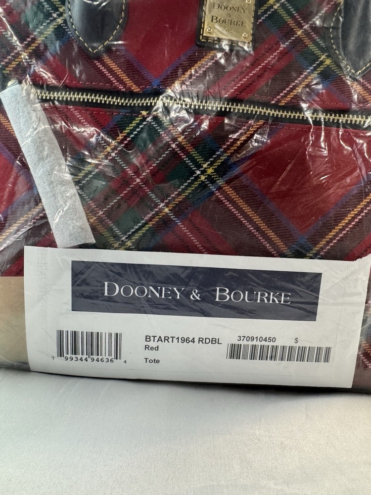 Dooney & Bourke Tartan Tote ~ Red