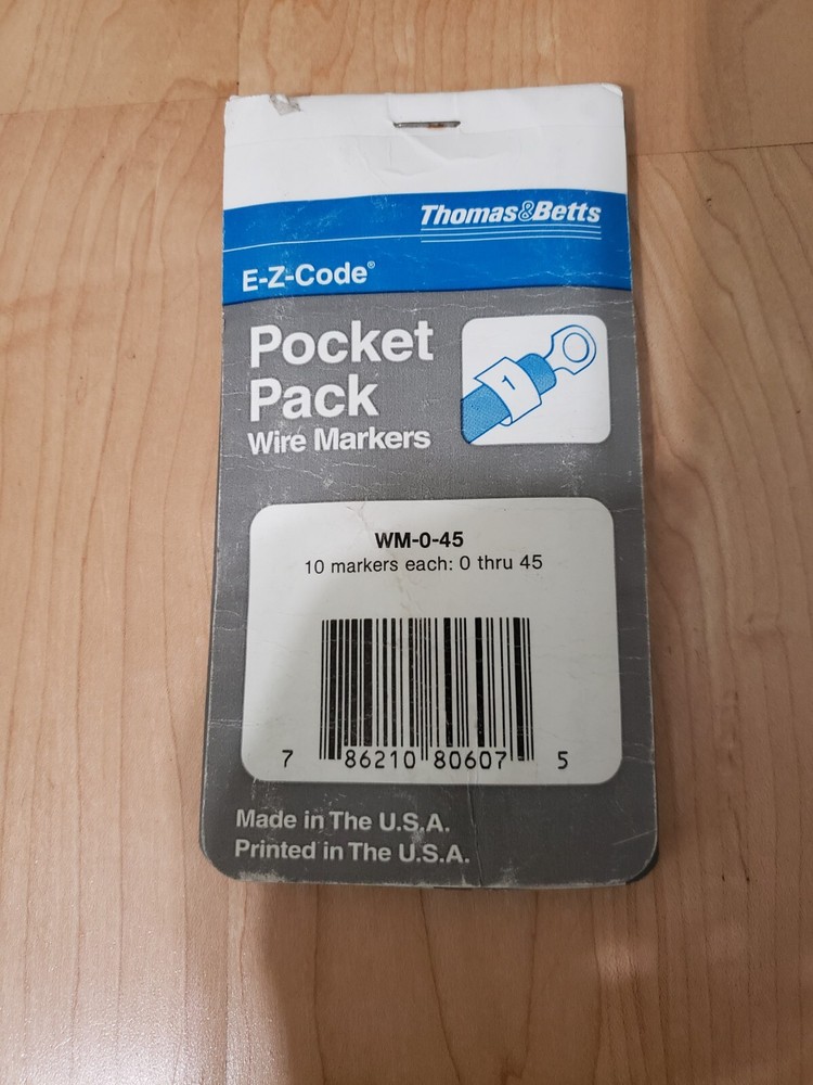 THOMAS & BETTS CORPORATION (E-Z-CODE) WIRE MARKER BOOK WM-0-45