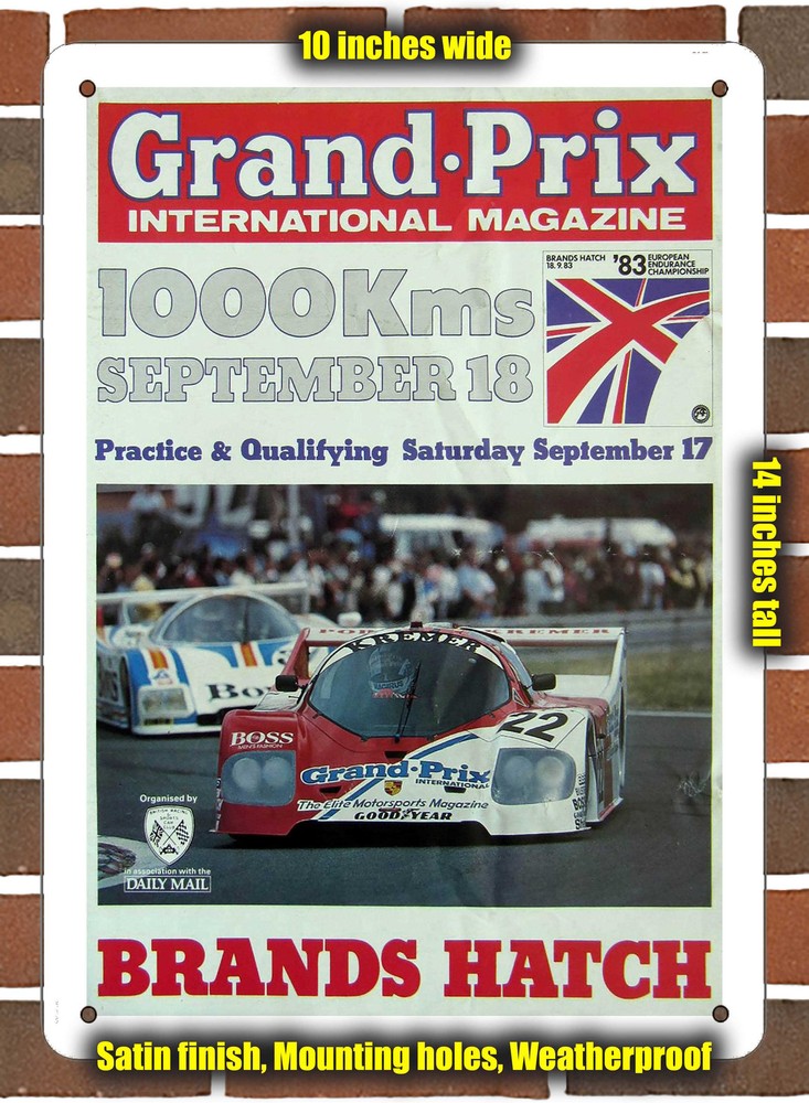 Metal Sign - 1983 Brands Hatch Circuit Racing Program - 10x14 inches