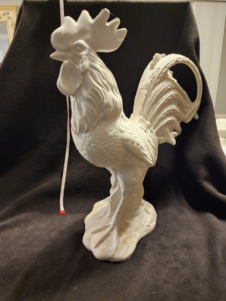 Ready to Paint Ceramic Bisque Large Rooster Statue