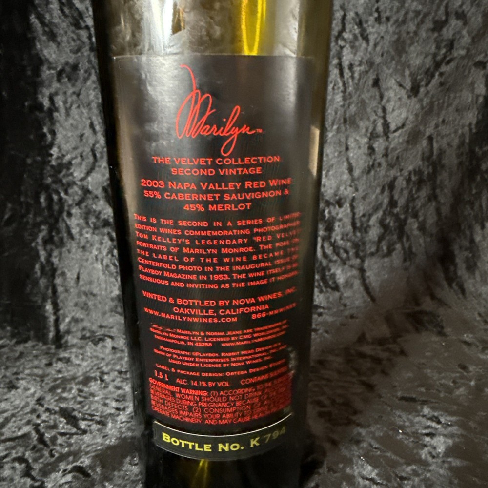 Marilyn Monroe Wine Bottle With Box - Empty