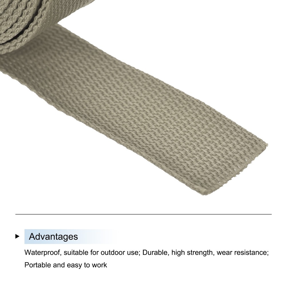 Lightweight Polypropylene Webbing Strap 3.8cm 10 Yard Khaki