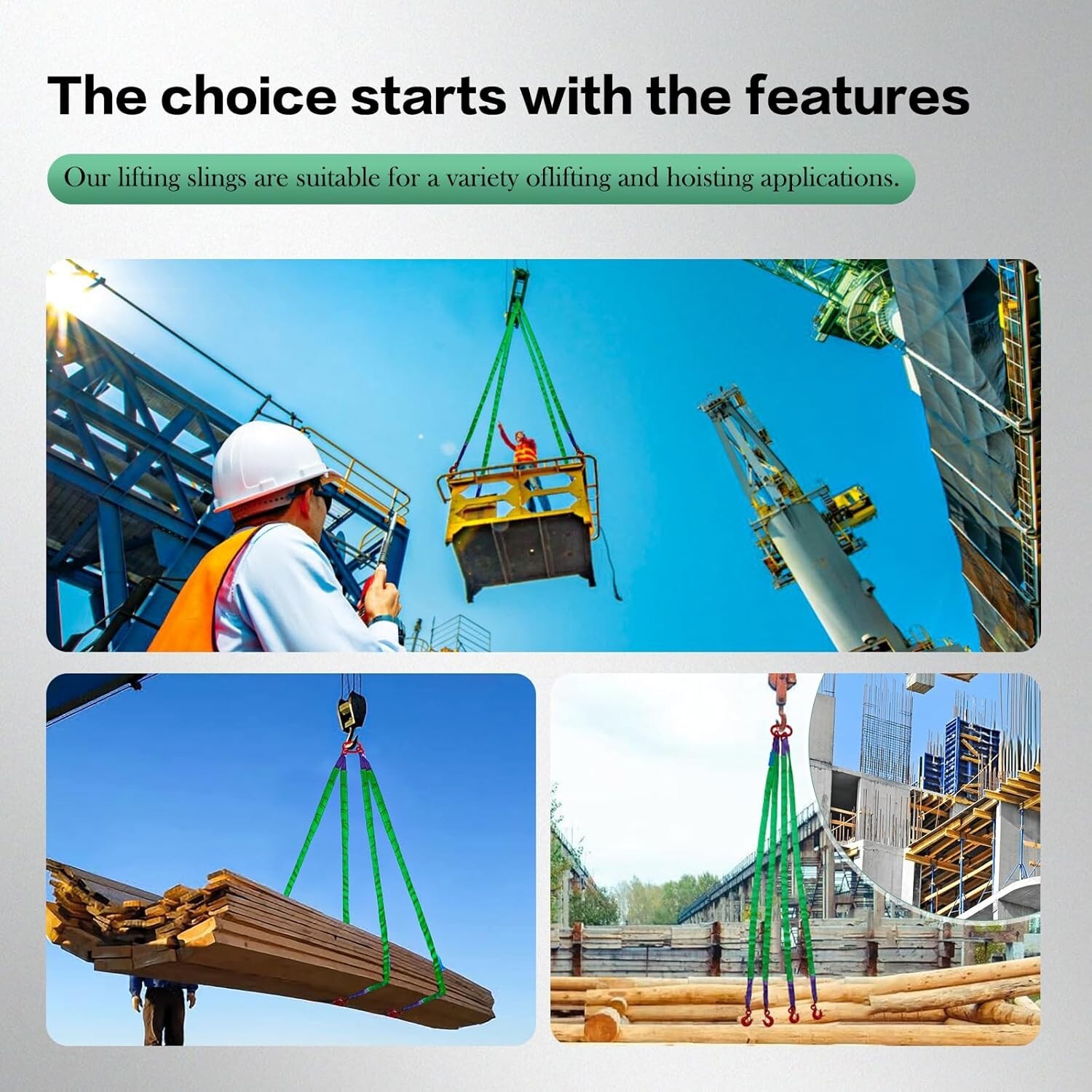 Four Leg Bridle Web Sling 7ft 6600lbs Lifting Slings with G80 Grab Hooks