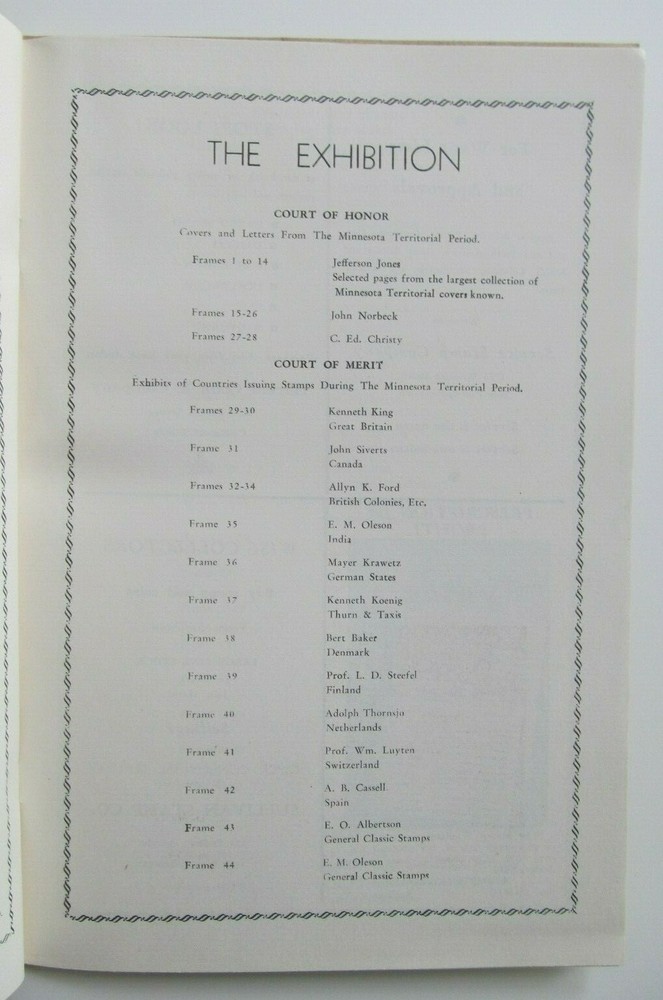 Vintage 1949 Minnesota Territorial Centennial Stamp Catalog Exhibition Program