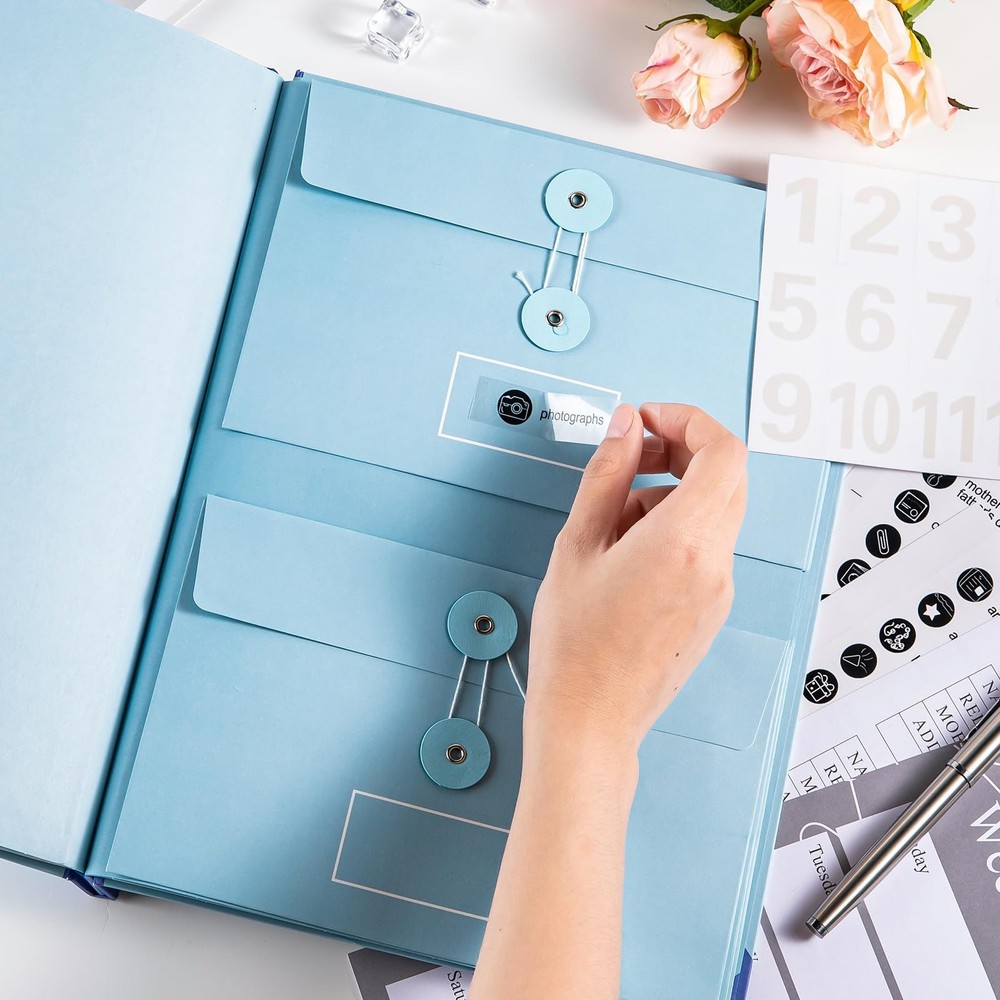 Stylish Document Organizer Binder with Labels & Pockets for Important Papers