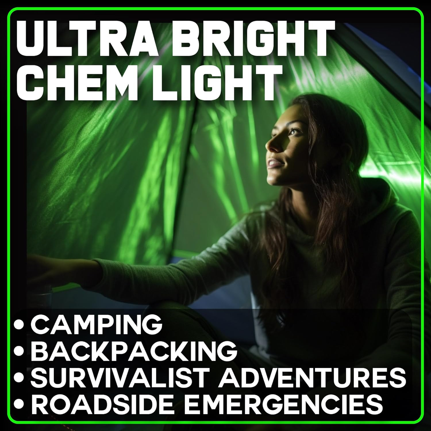 Green Glow Sticks Emergency Chem Lights (6", 25 Pack) Military Grade 12 Hour Bul