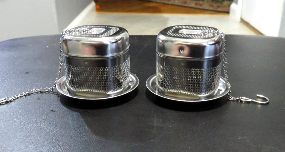 2 STAINLESS TEA STRAINERS