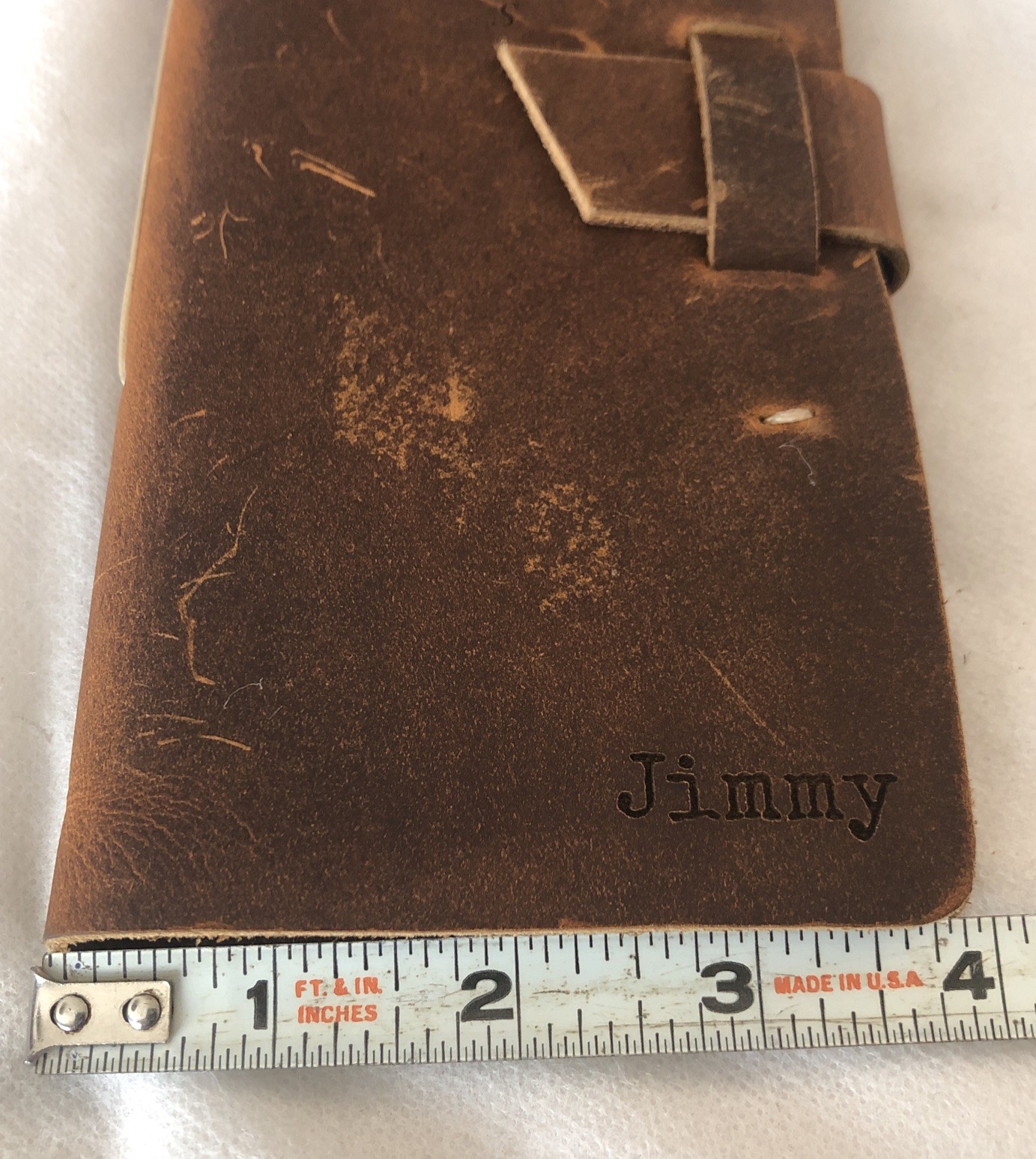 Vintage Brown Leather Hiking Journal Logbook W/Hiking Log Paper Inserts Free S/H