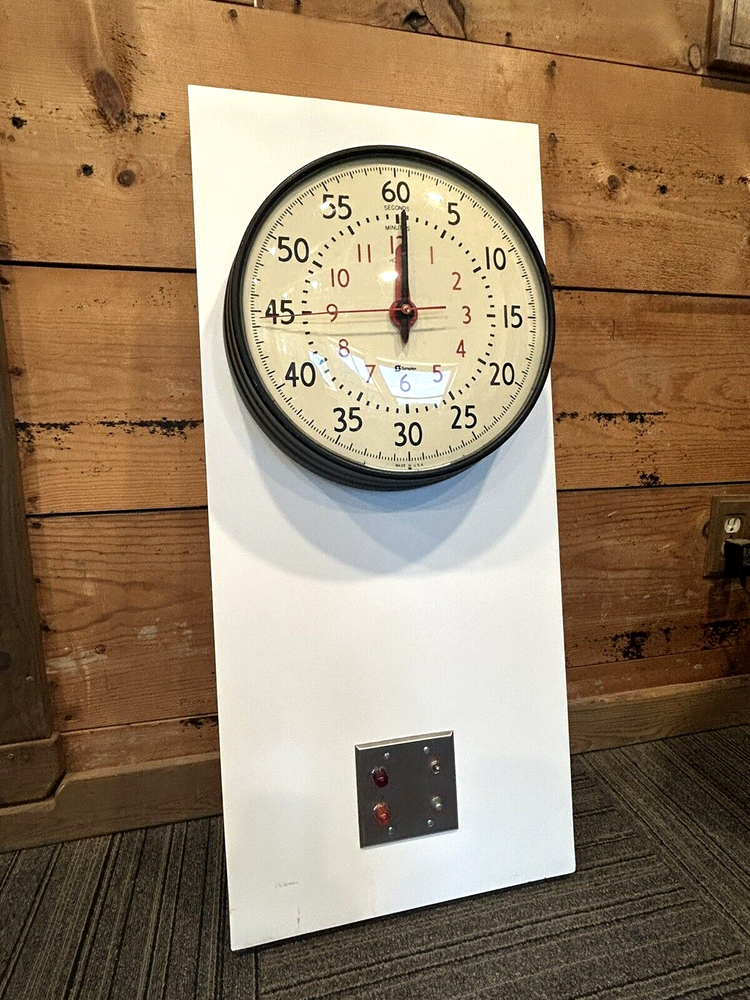 Original Vintage Retro MCM era SIMPLEX Clock Timer & Control Panel Board Sports