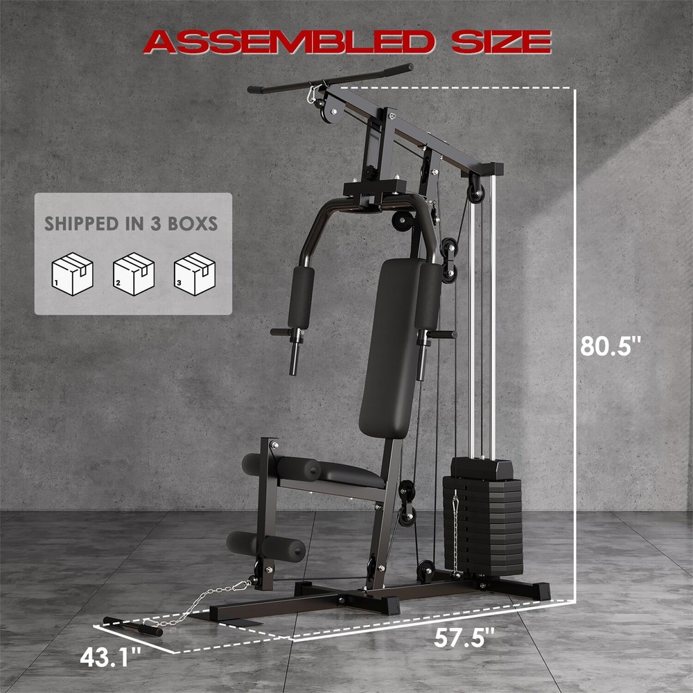 ✔️Home Gym Machine System with 100LBS Weight Stack Multifunctional Weight Machin