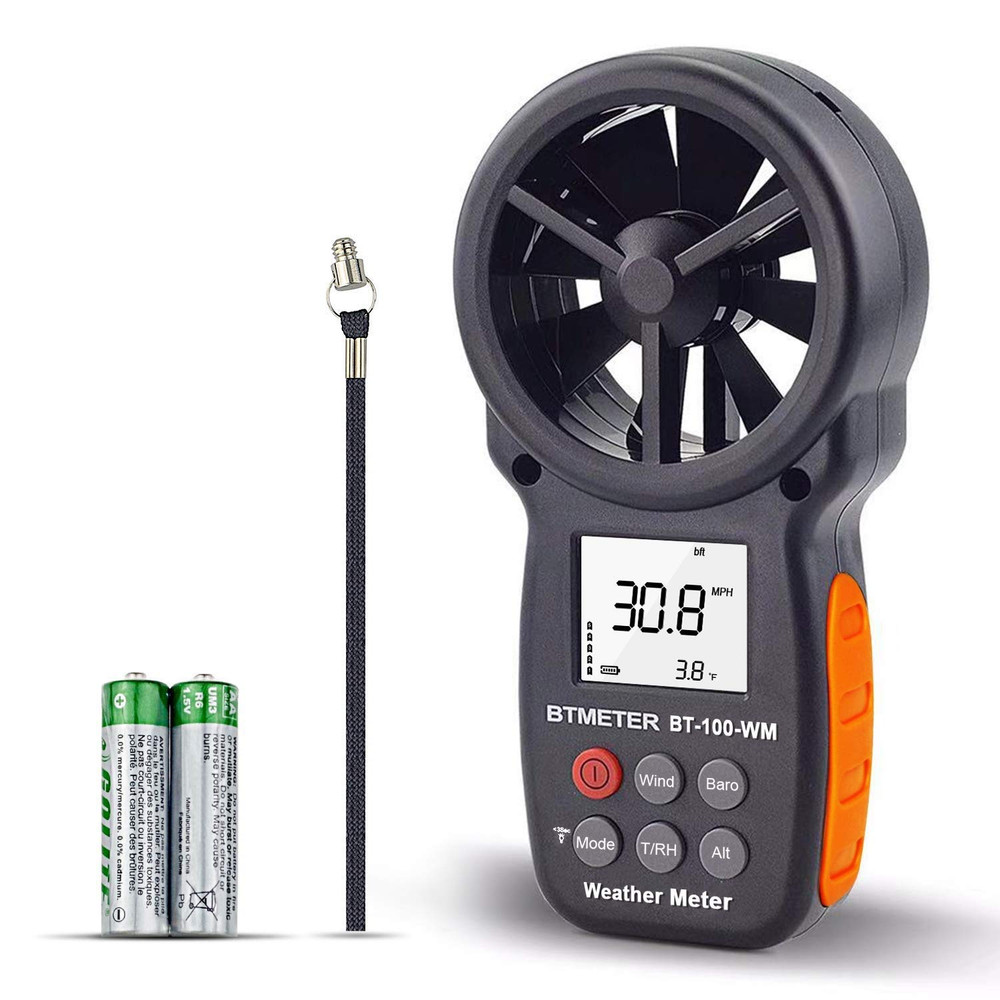 Handheld Digital Anemometer & Barometer for Wind Speed, Temp & Humidity