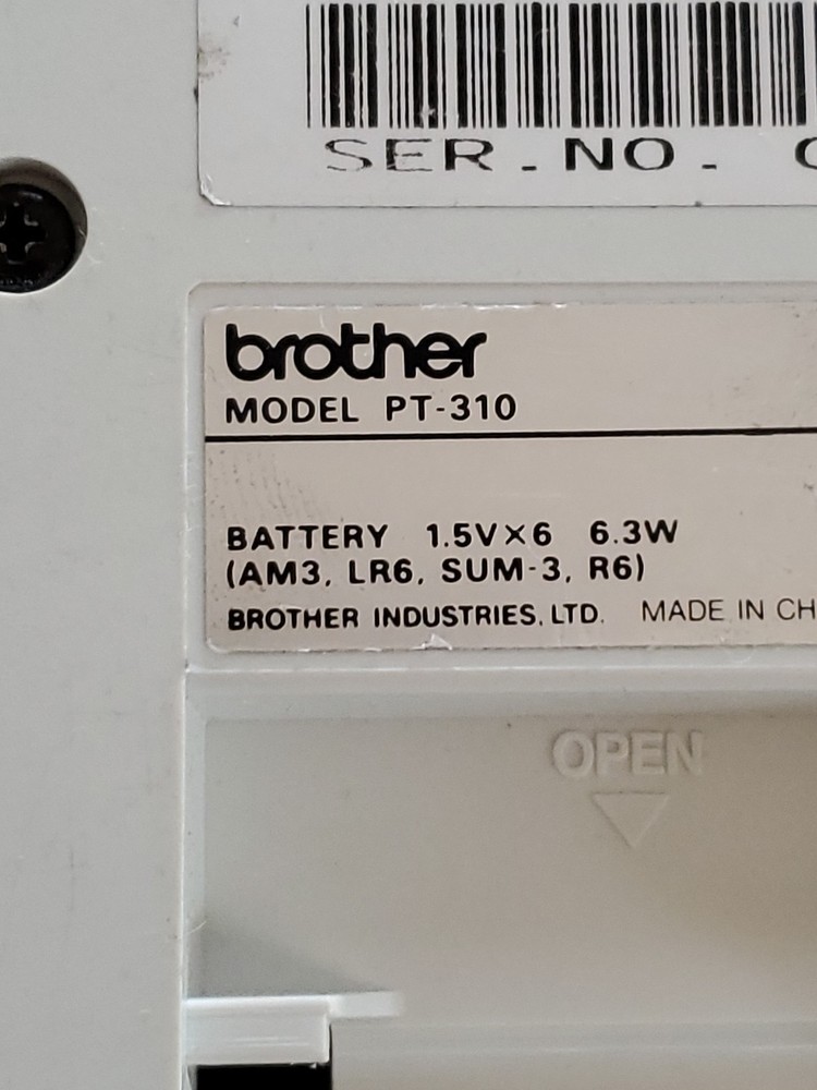 Brother P-Touch Extra PT-310 Label Maker ~ No Adaptor