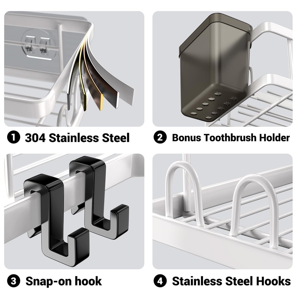 Shower Caddy Corner Organizer Shelf: 2Pack Adhesive Shower Essentials Accesso...