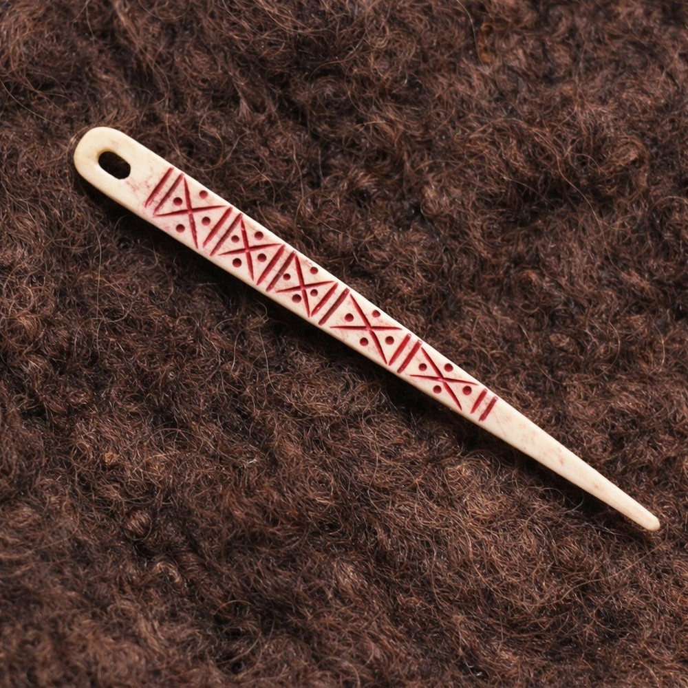 Antique Nalbinding Flat 4"/5" Bone Needle, Nalbinding Needle Knitting Needles.