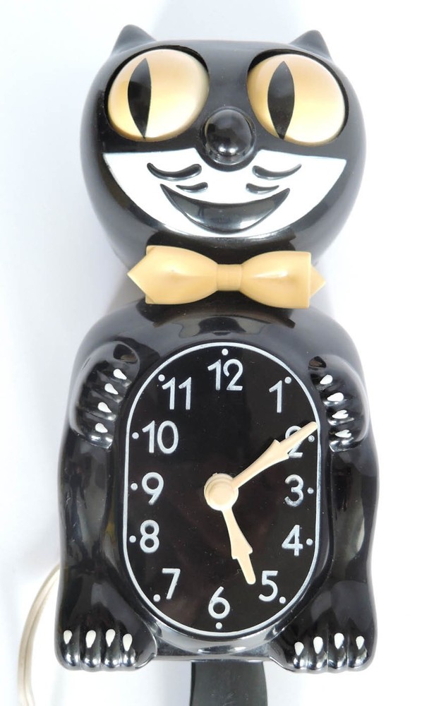 SUPER NICE, VINTAGE KIT CAT KLOCK CLOCK MODEL D8 FULLY WORKING COMPLETE IN BOX