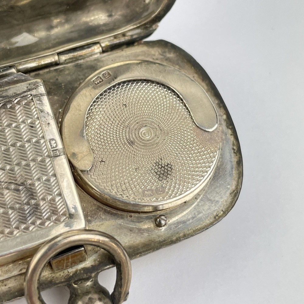 Antique Solid Silver Combination Sovereign Case Stamp Holder Samuel M Levi 1911