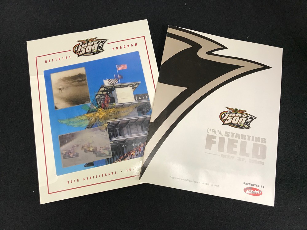 2001 Indy 500 Offical Race Program with Starting Field Poster
