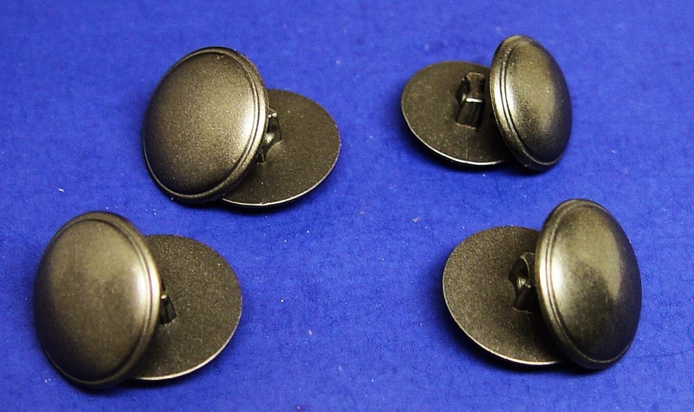 KASPER replacement button 8 plastic dark silver metallic effect Good Used Cond.