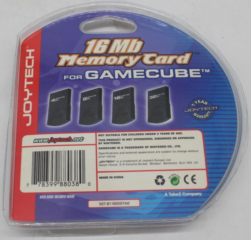Joytech 16 MB Flash Memory Card Nintendo GameCube Uncompressed New Sealed