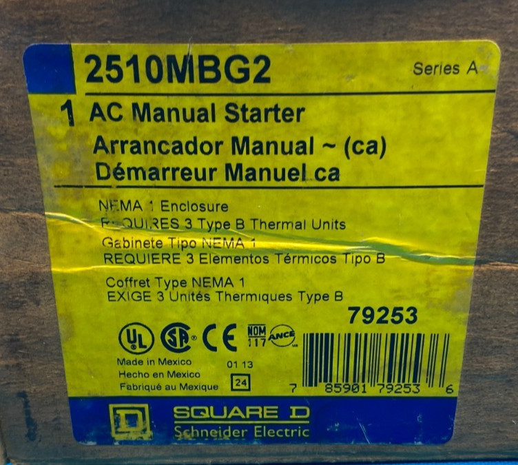Square D 2510MBG2 Replacement Series A Manual Starter