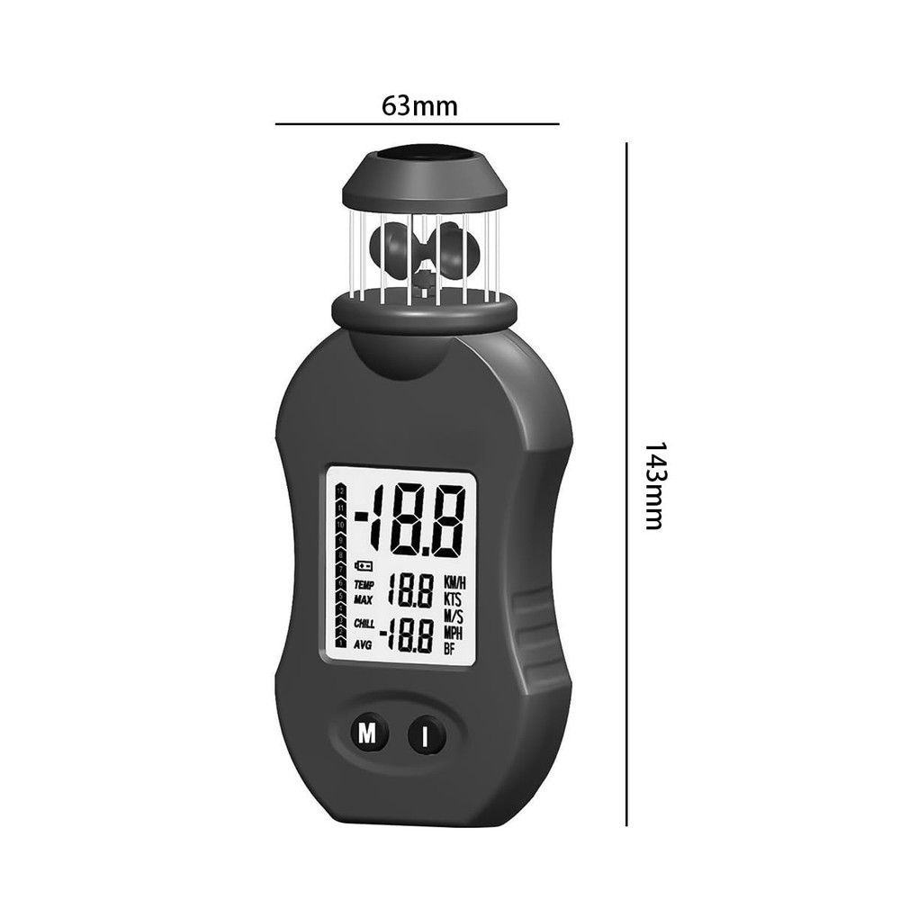 Digital Anemometer, Multifunction Anemometer, HP876 Handheld Wind Meter 0.742 m/s...