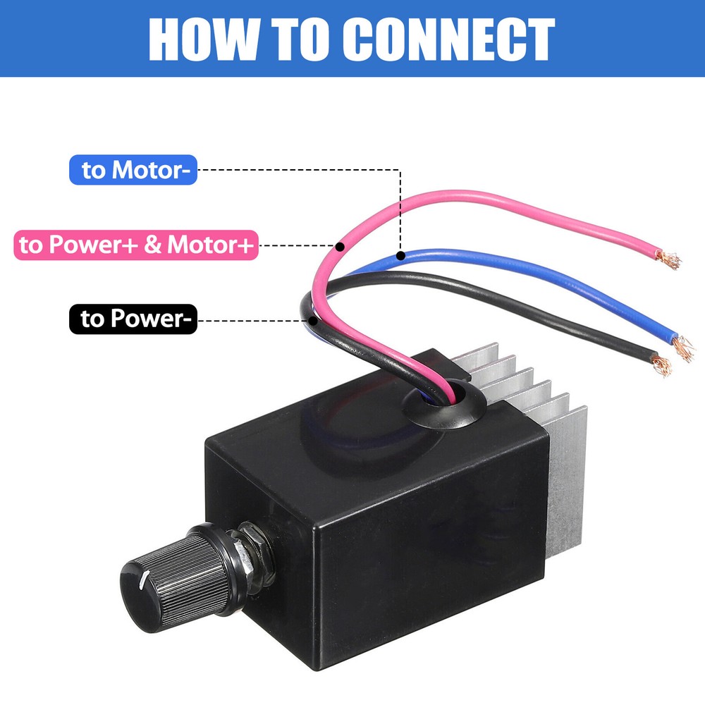 Universal Motor Speed Controller DC 12V 24V Electronic Stepless Speed Control