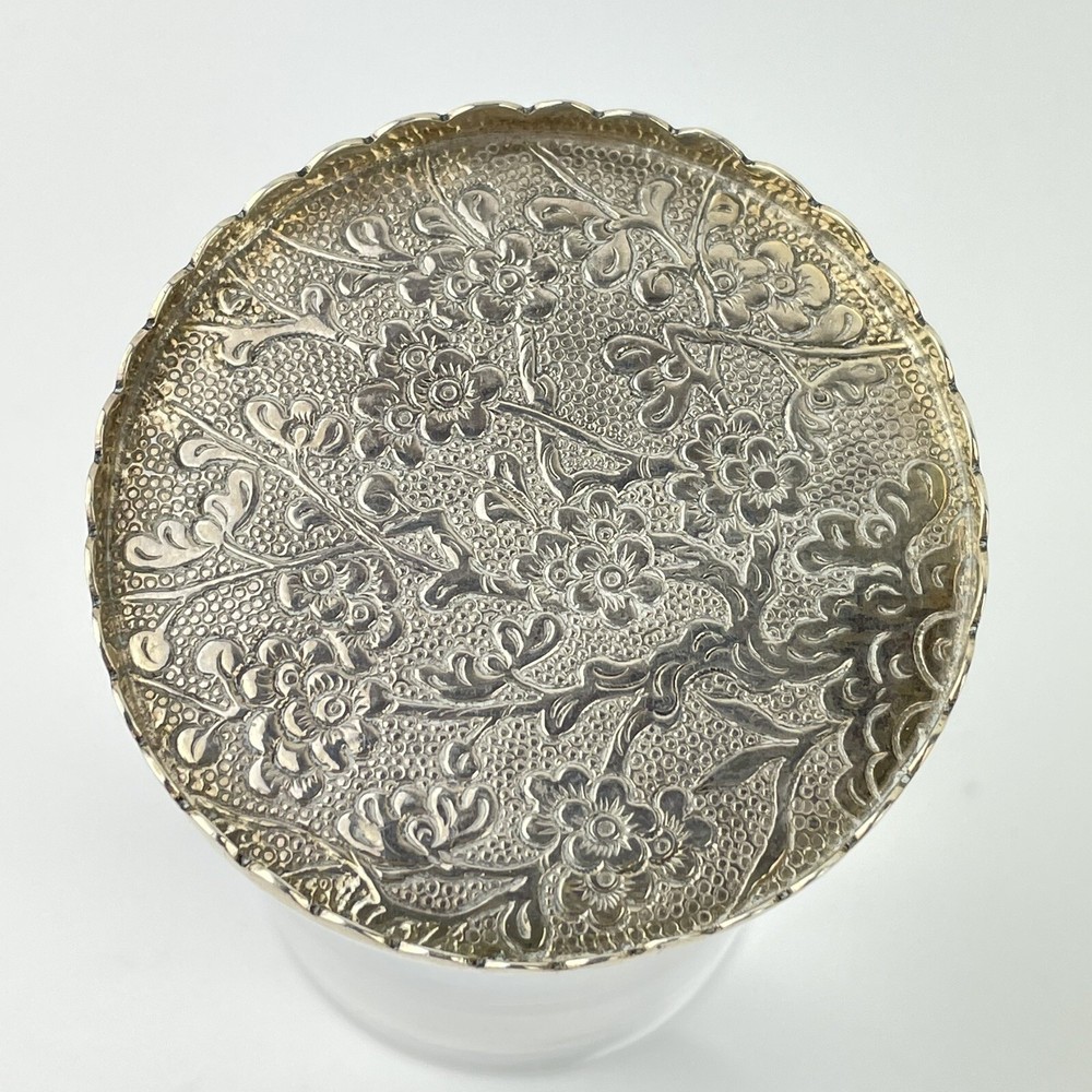 Antique Chinese Export Solid Silver Possibly Wing Chun Miniature Footed Tray