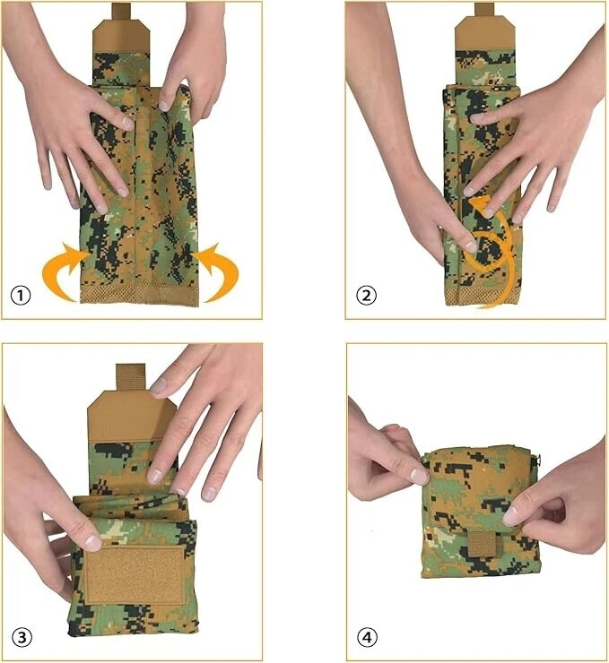 MT Tactical MOLLE Pouch Compact Roll-Up Utility Bag with Mesh Bottom