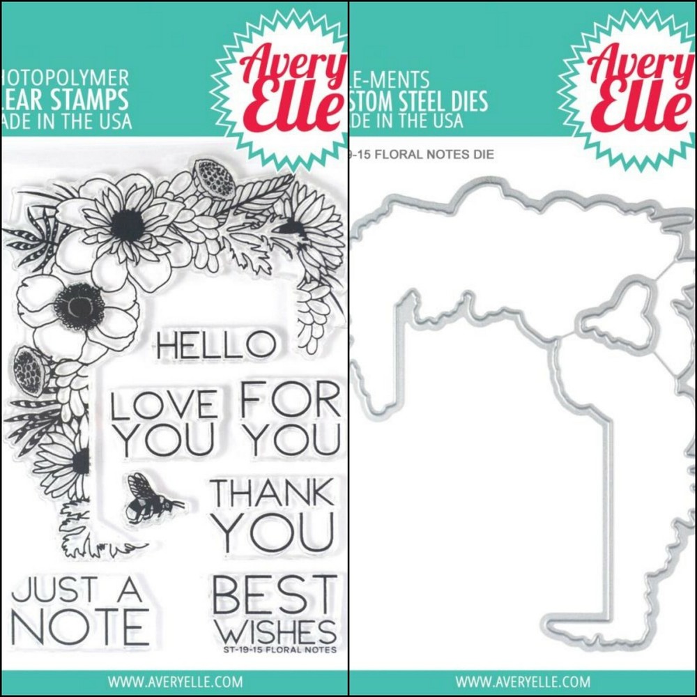 Avery Elle "FLORAL NOTES" Clear Stamps Only OR Stamp & Die Bundle 2019