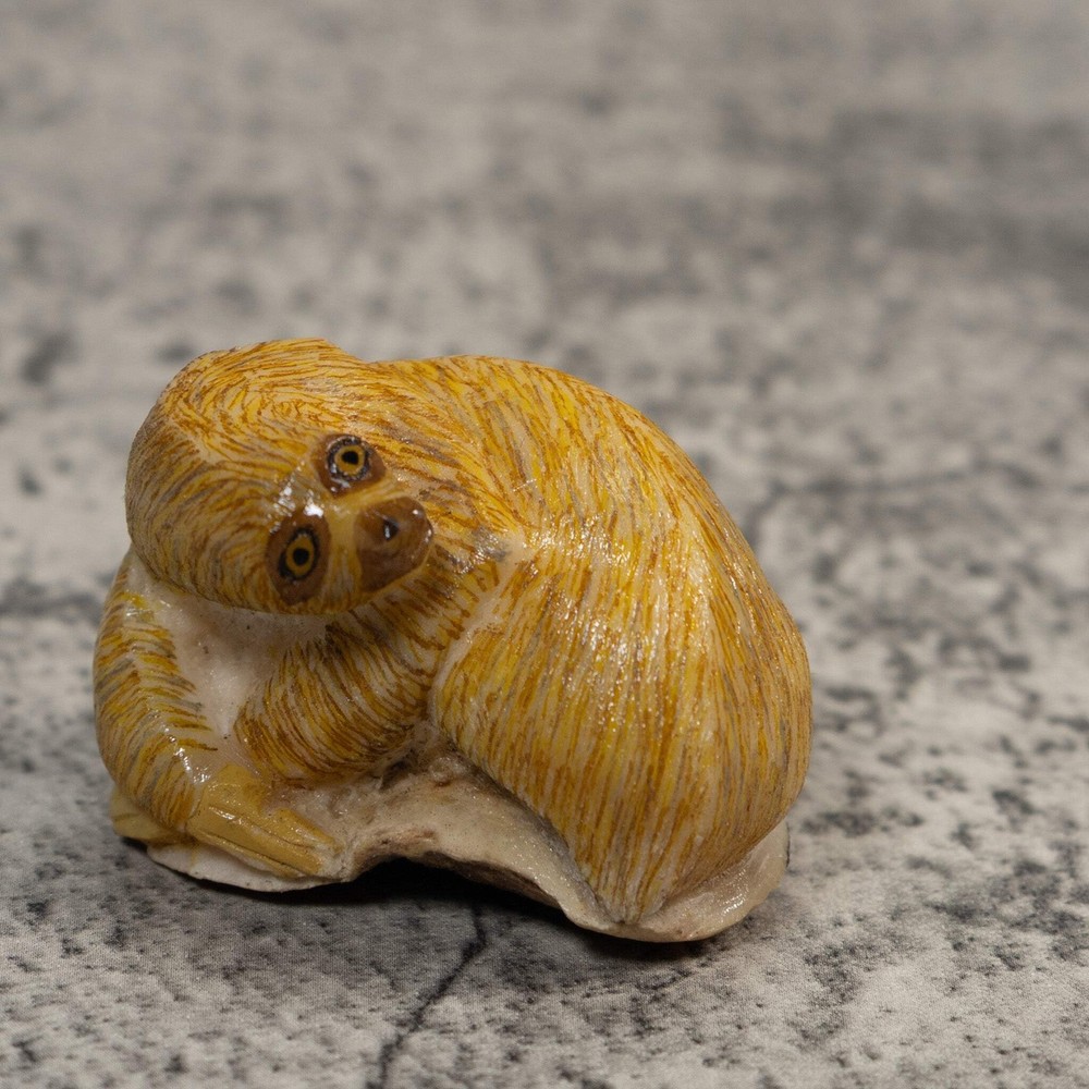 Brown Sloth Tagua Carving