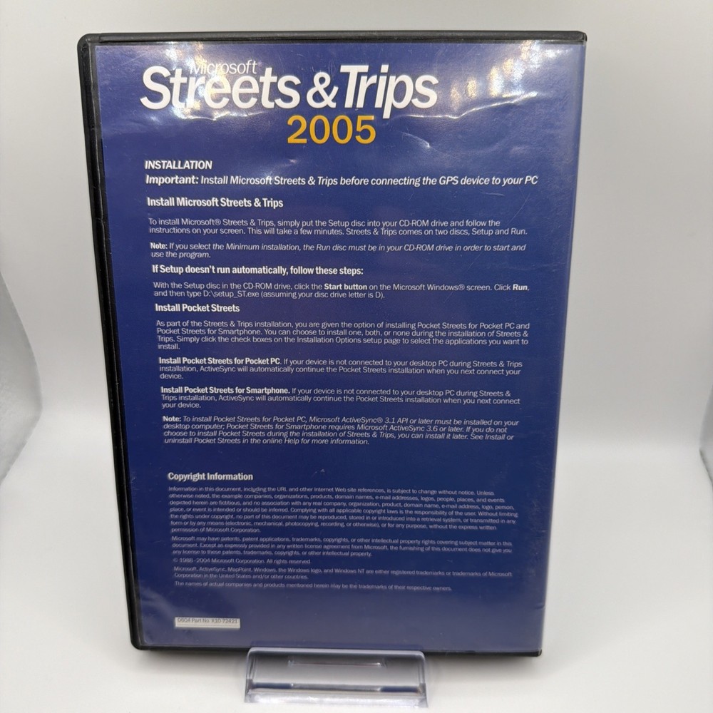 Microsoft Streets & Trips 2005 CD Software 2 Discs & Booklet Travel Map Software