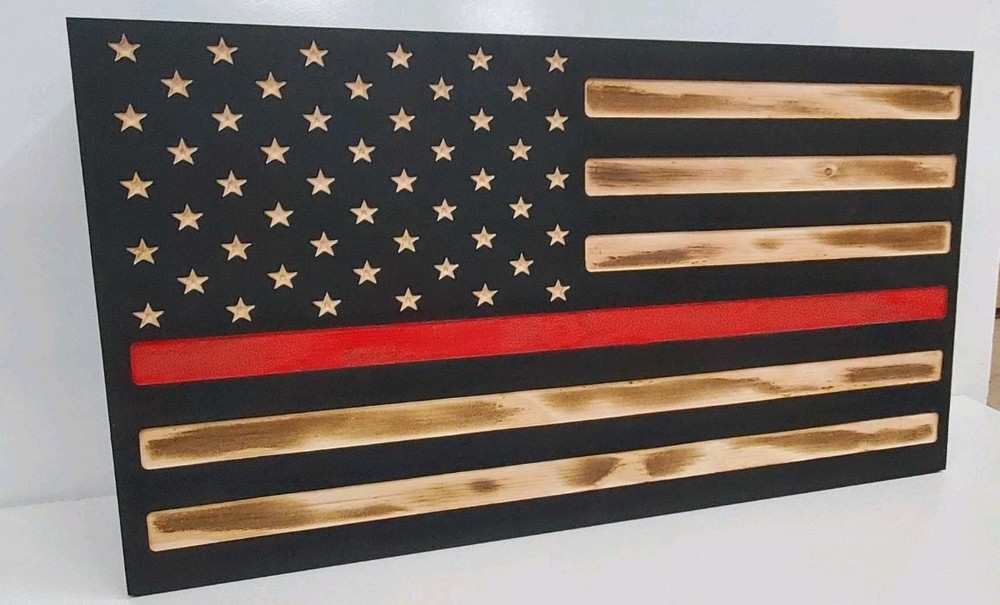 Thin Red Line Hidden Storage Box - Gun Case  Safe - Firefighter Gift Concealment