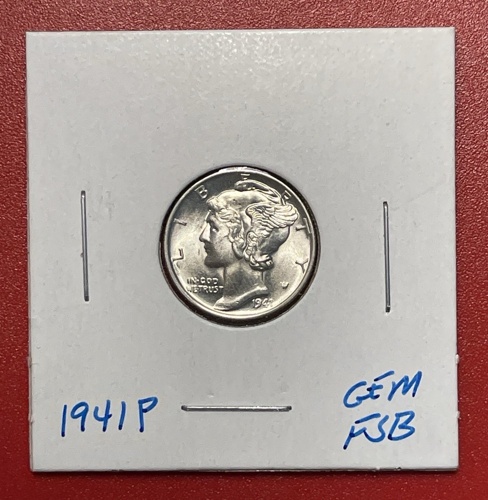 1941 P Mercury Silver Dime, Gem Uncirculated, FSB.
