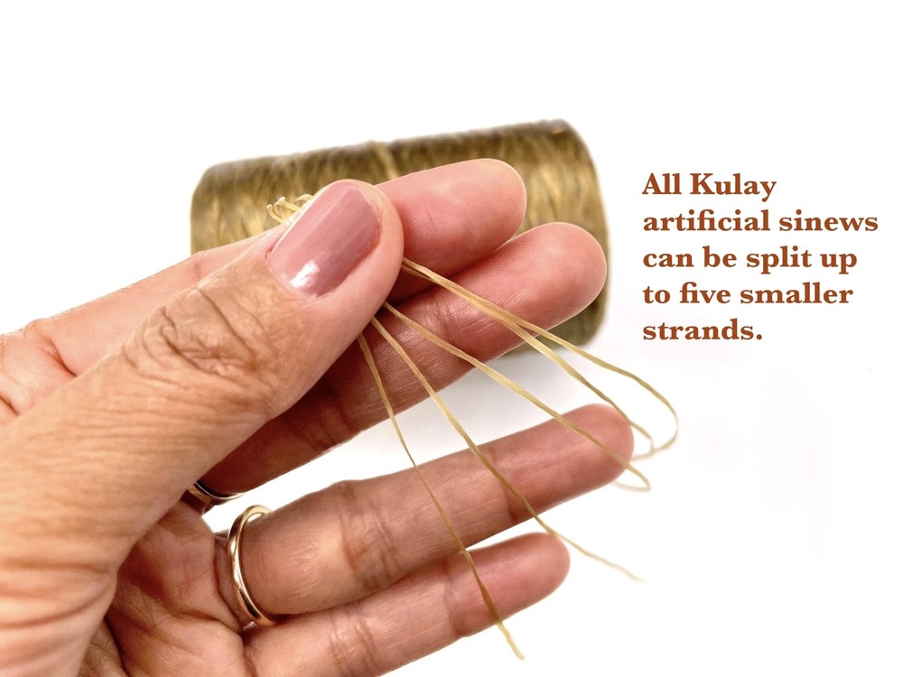 Kulay Artificial Deer Sinew Purple Waxed Flat Polyester Thread for Beading, L...