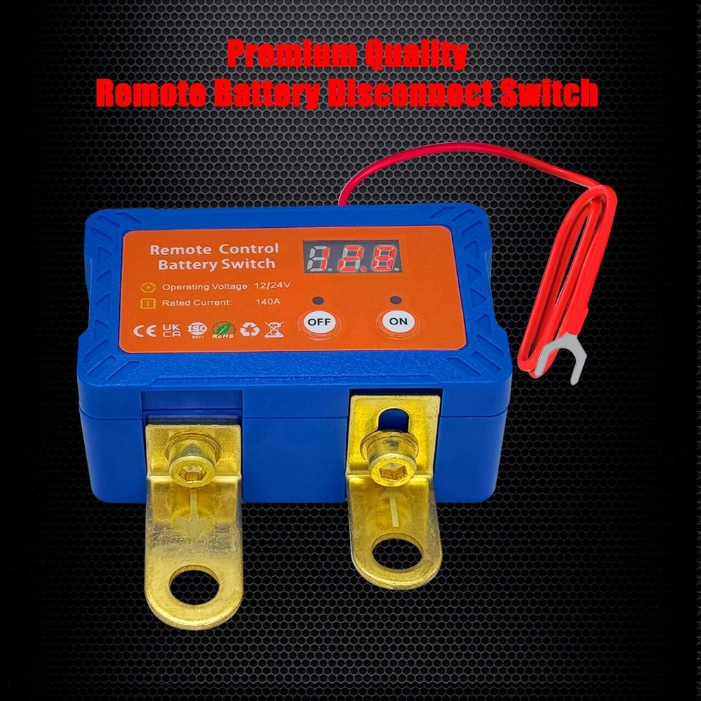 Ampper Remote Battery Disconnect Switch 12V W/Voltmeter, 140A Remote Control Bat