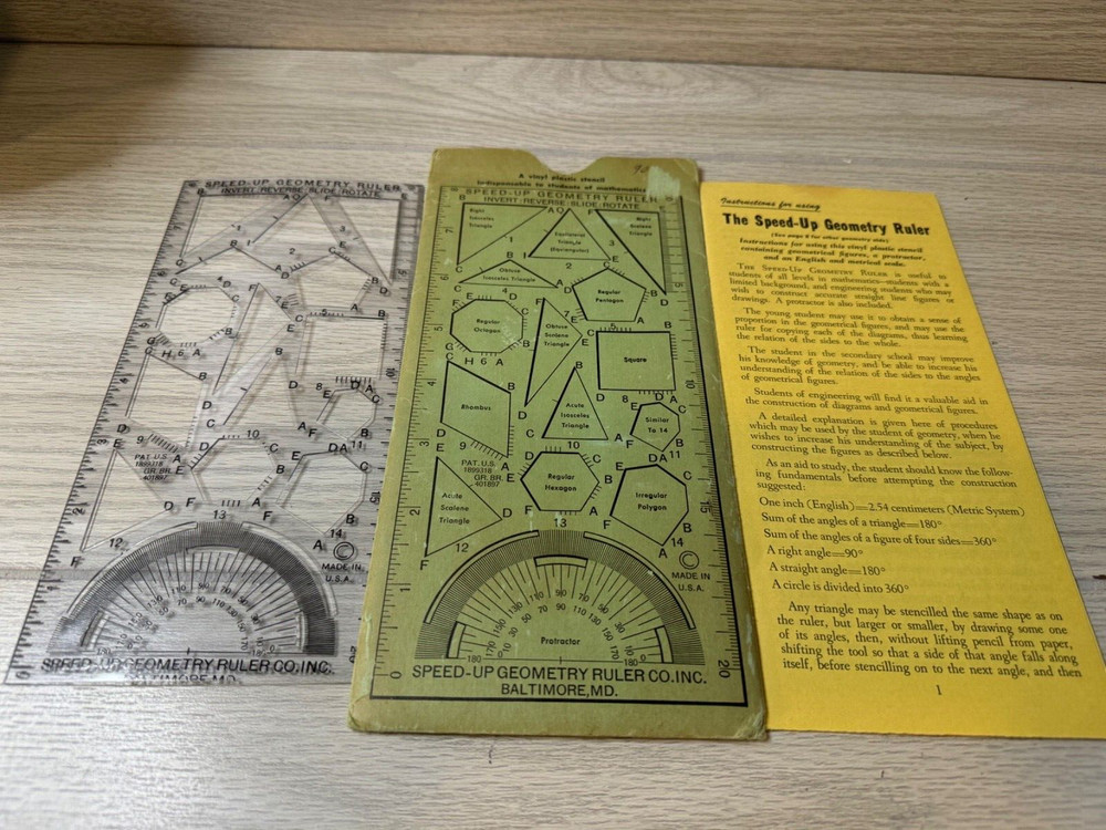The Speed-Up Geometry Ruler with Booklet & Sleeve Insert