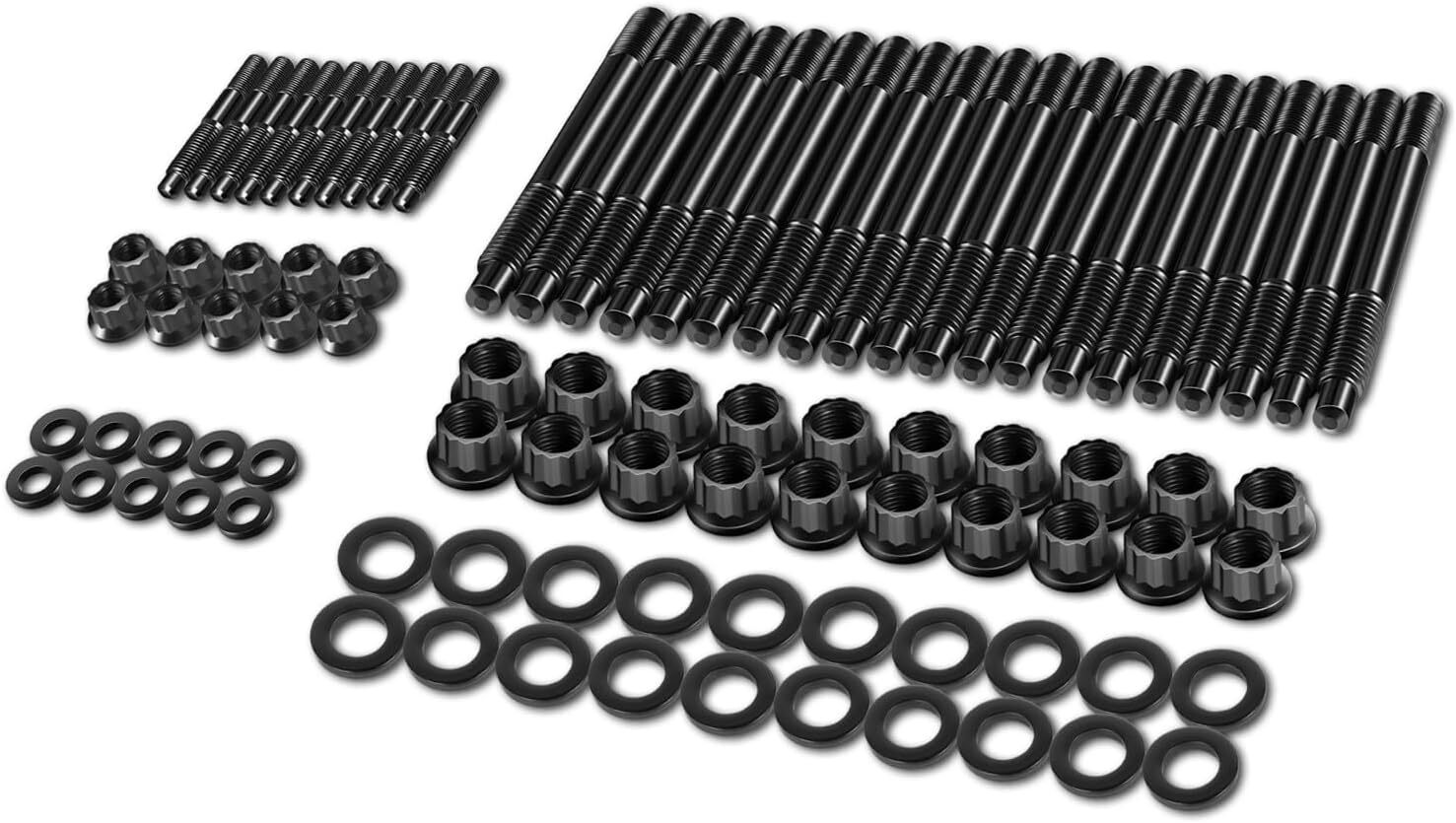 Head Studs Bolts Kit Black For 2004-2020 Chevy GM 4.8L 5.3L 5.7L 6.0L 6.2L 7.0L