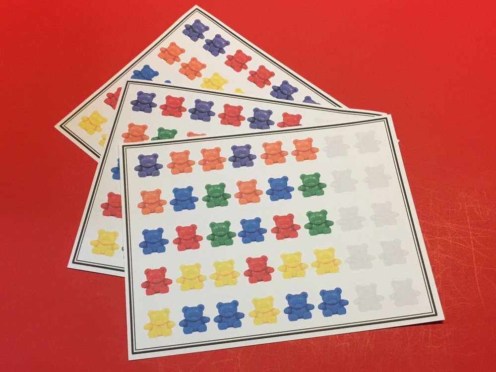 (3) Bears Pattern Mats - Learning Mats - Laminated - Pre school Kindergarten